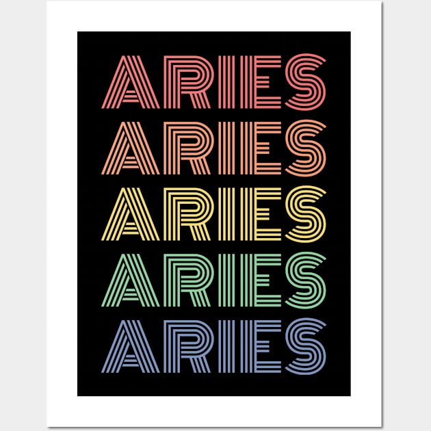 Colorful Aries zodiac design! Wall Art by euheincaio